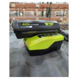Ryobi 40v 2 ah battery and charger