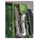 vintage silver-plated C-melody saxophone w case