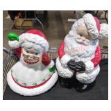 Mr. And Mrs. Clause Ceramic Statues
