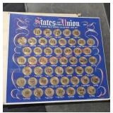 States of the union 50 state solid bronze