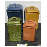 Lillian Vernon Ceramic Canisters - Qty 4