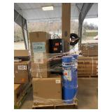 36in Walnut Vanity, Wheelbarrow, Trash Cans,