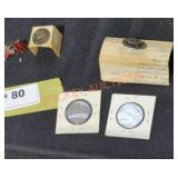 Misc Pegasus cufflinks and coins