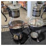 Vintage Silver-Plated Glass Coffee Carafes - Qty 2