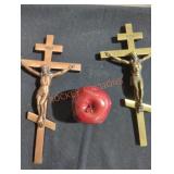 Metal Orthodox Crucifixes - Qty 2