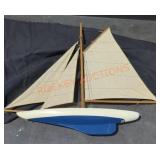 Wooden model sail boat