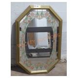 Golden Framed Stained Glass Style Mirror