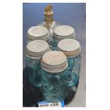 Ball Mason jars with zinc lids lot