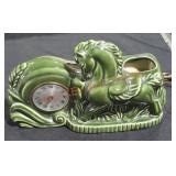 vintage Snider green horse TV lamp clock