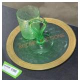 Green glass dishware