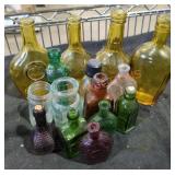 Small Colored Glass Bottles Lot