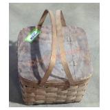 Vintage wooden picnic basket
