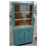 Teal one piece hutch 64in H x 32in W