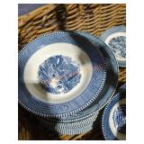 Currier and Ives Blue Royal China Lot