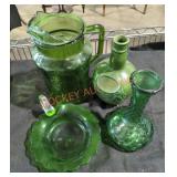 Green Glassware Lot