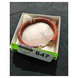 Red Jade Twisted Bangle