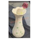 Ceramic vase with glass rose