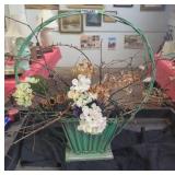 Green planter basket decor
