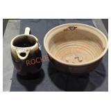 Ceramic pitcher and ceramic bowl
