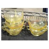 Fostoria Mayfair Topaz Footed Soup Bowls - Qty 5