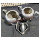 Pewter Creamer and Sugar Set with Cookie Cutter