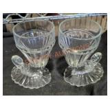 Vintage Glass Cornucopia Planters