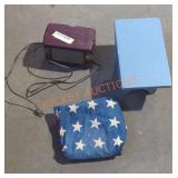 Vintage zenith radio, American flag and step stool