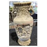 Vintage Chinese-Style Carved Resin Vase