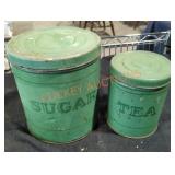 Metal Sugar and Tea Containers