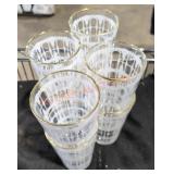 Mid-Century Modern white stenciled Glasses - Qty 8