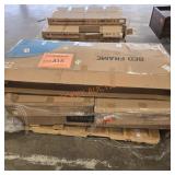 Bed frame, wall cabinets, artificial stone basin