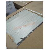 Gray closet organizer shelf