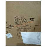 Antique white faux leather chair