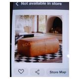 Poly and Bark Leather Rectangle Ottoman