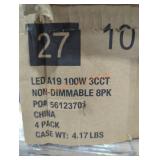 1 case 4 pks 100w A19 led bulbs