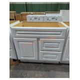 36" white bathroom vanity base
