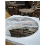Glass round mirror top