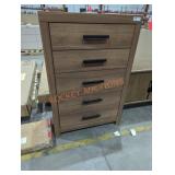 Ashley 5 Drawer Brown Dresser