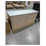 Ashley 6 Drawer Beige Dresser w/ Marble Top