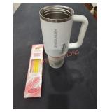 White 40oz. Tumbler (Missing Top) w/ Pack of