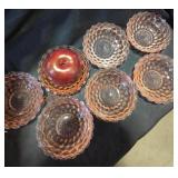 Pink Depression Glass Dessert Bowls - Qty 7
