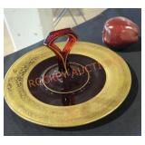 Vintage Black Amethyst Glass Tidbit Tray