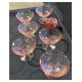 Pink Depression Glass Dessert Glasses - Qty 6