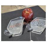 Clear Glass Cream And Sugar Dishes - Qty 2