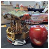Christmas Village Carousel PIECES BROKEN
