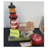 Wooden Lighthouse Model Pieces Broken