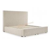 Kristiland King Upholstered Storage Bed, Light