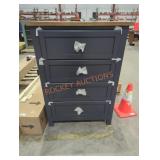 Landocken 4 Drawer Dresser Blue w/ Brown Top