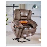 Brown Power Lift Recliner Chair with 8-Point