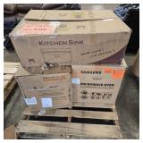 Kitchen sink, samsung microwave, microwave oven